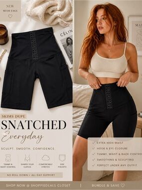 FeelinGirl Black High Waist Shapewear Shorts 3XL NWT Tummy Control
